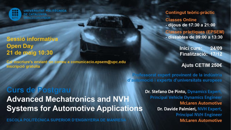 Curs de Postgrau: Advanced Mechatronic and NVH Systems for Automotive applications