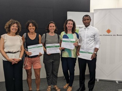 Amadou Cherif Bah Diallo, Lidia Garcia Saez i Arnau Martínez Alcalà, de la UPC Manresa, premiats en la primera edició dels Premis INNOBAGES