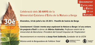 Acto de celebración de los 30 años de la Universidad Catalana de Verano de la Naturaleza (UCEN)