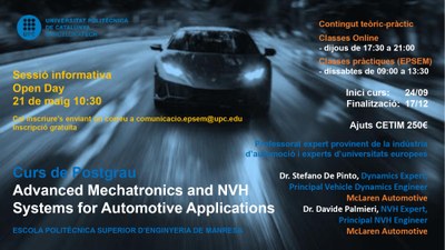 Open Day del curso de Postgrado Advanced Mechatronic and NVH Systems for Automotive applications