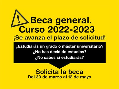 Se avanza el plazo de solicitudes de la beca general del Ministerio de Educación